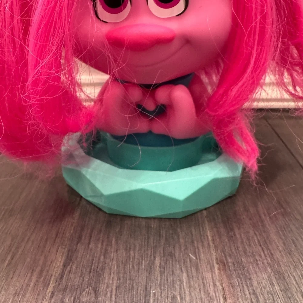 Dreamworks Trolls Poppy Doll with Pink Hair and Blue Tiara Styling Head Girls
